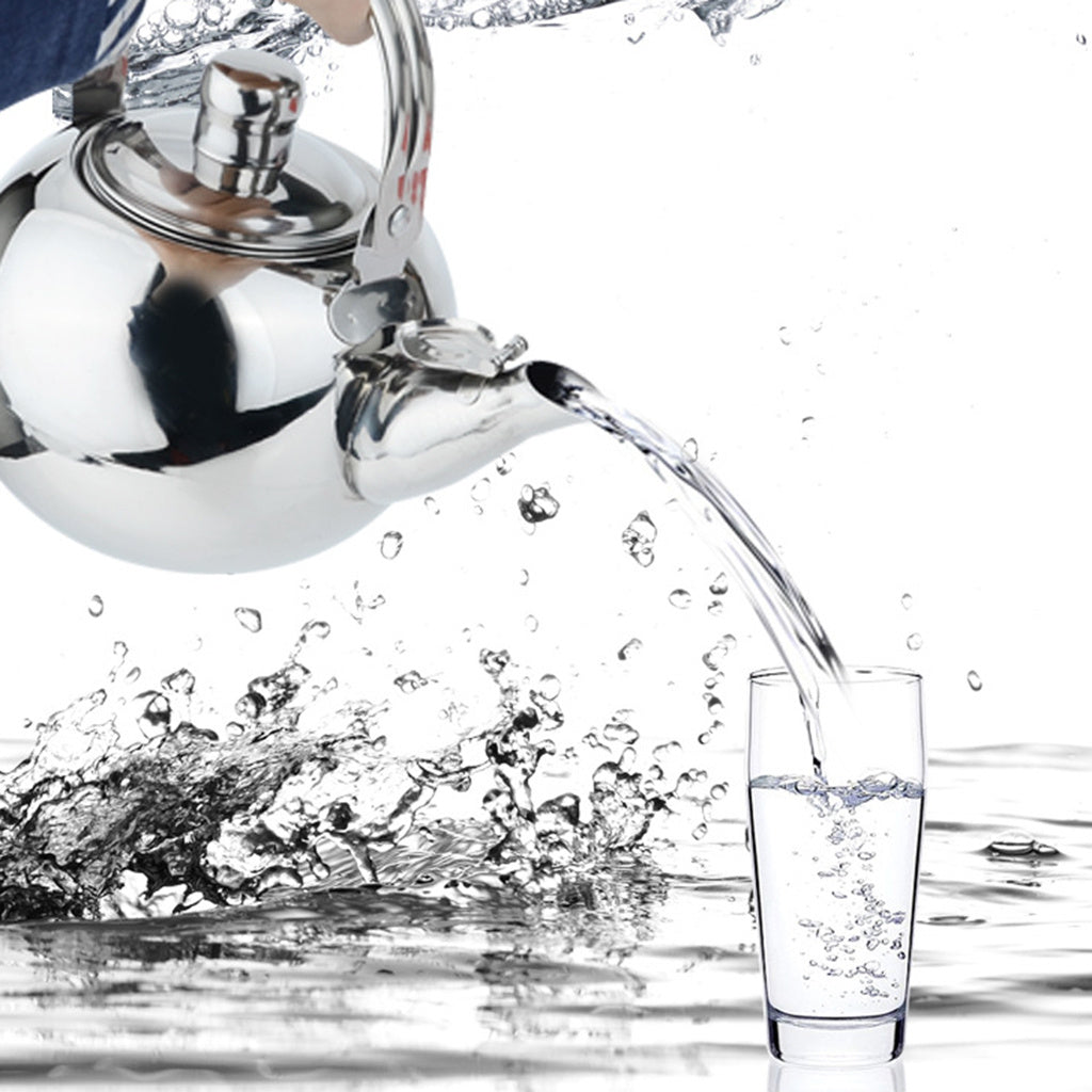 Thickened Stainless Steel Teapot - 1.6L Spherical Kettle for Tea, Milk & Hot Water