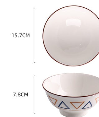 Japanese Ceramic Bowl - Single Large Porcelain Bowl with Underglaze Finish