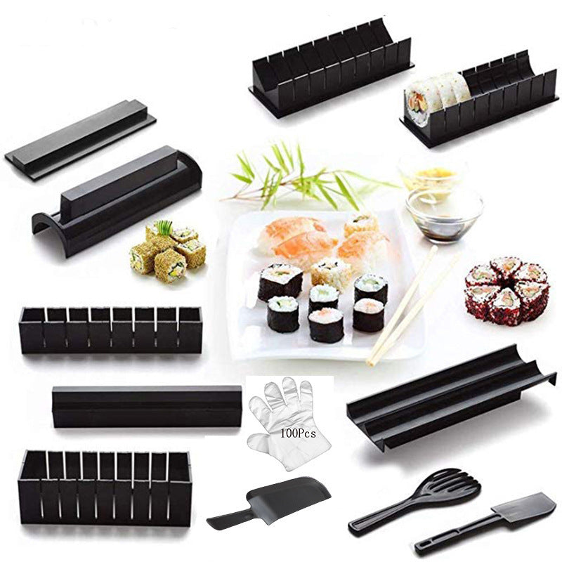 Sushi Machine Seaweed Roll Set - 10-Piece Sushi Mold Kit with Blade