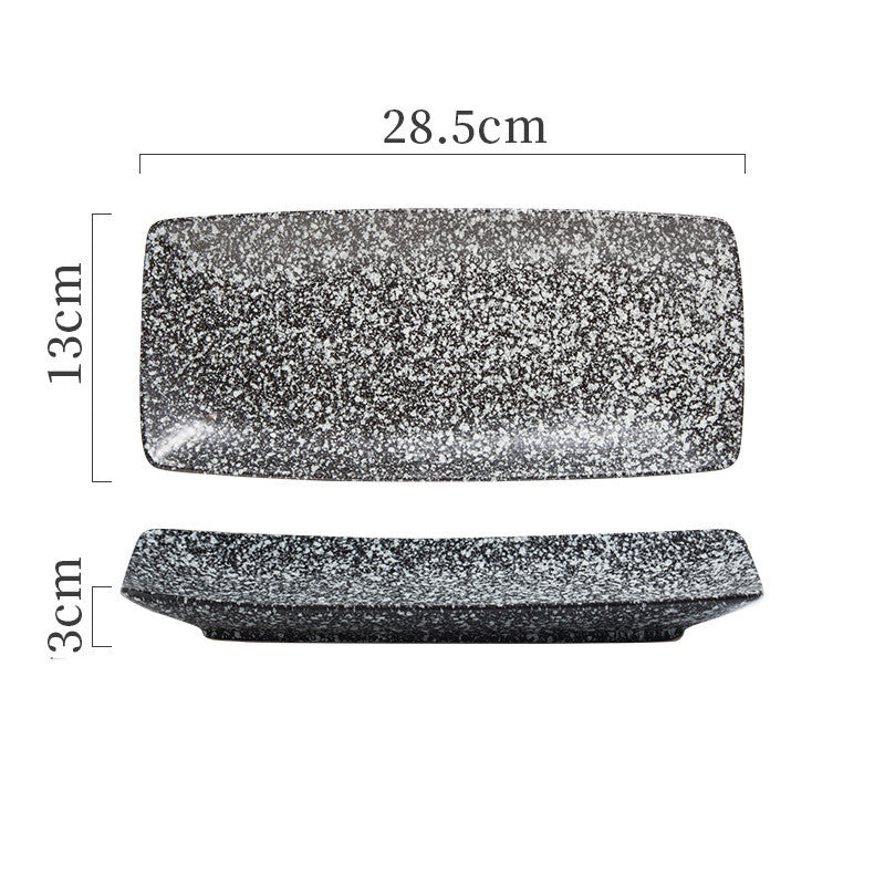 Japanese Ceramic Sushi Plates - Rectangular Porcelain Serving Dish with Underglaze Finish