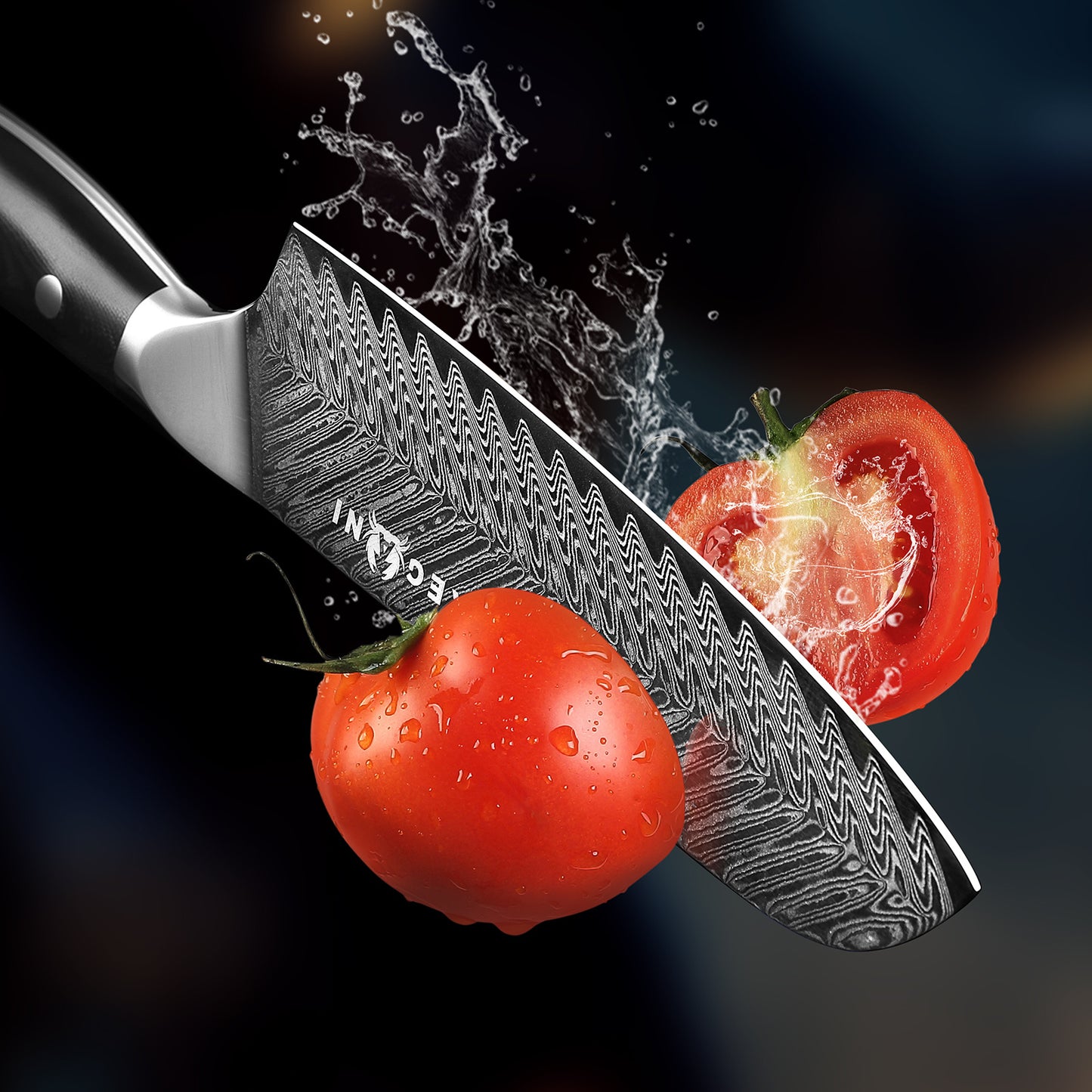 Kegani 7" Santoku Knife - 73-Layer AUS-10 Damascus Japanese Steel, Full-Tang G10 Handle with Case & Sheath