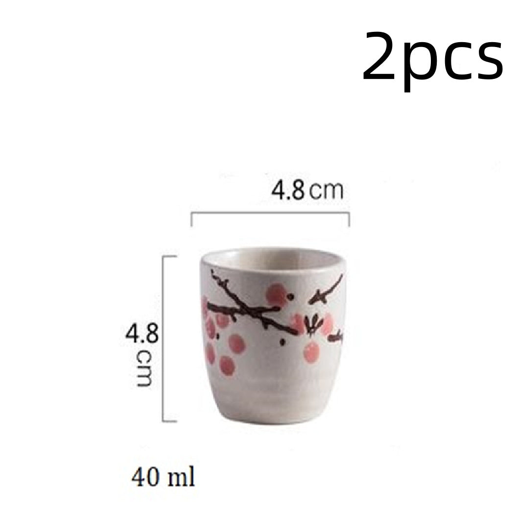 Ceramic Sake Cup - Japanese Retro Wine Glass, High-Temperature Fired Ceramic