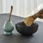 Traditional Ranzhu Matcha Mixer Set - Japanese Ceramic Tea Whisk Holder & Stand