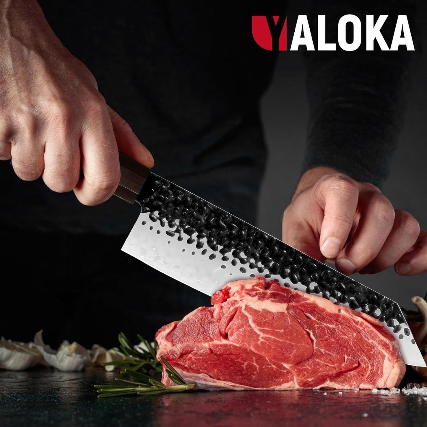 Akari 8" Gyuto Knife - 3-Layer High-Carbon Japanese Steel, Hand-Forged Professional Chef’s Knife