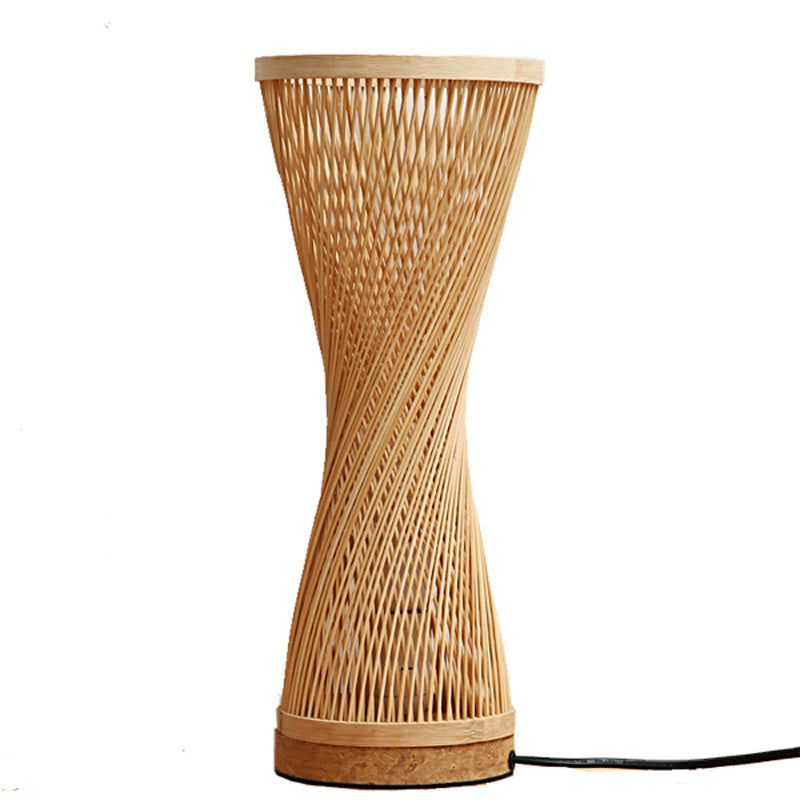 Creative Japanese Table Lamp - Minimalist Bamboo Wood Bedside Light