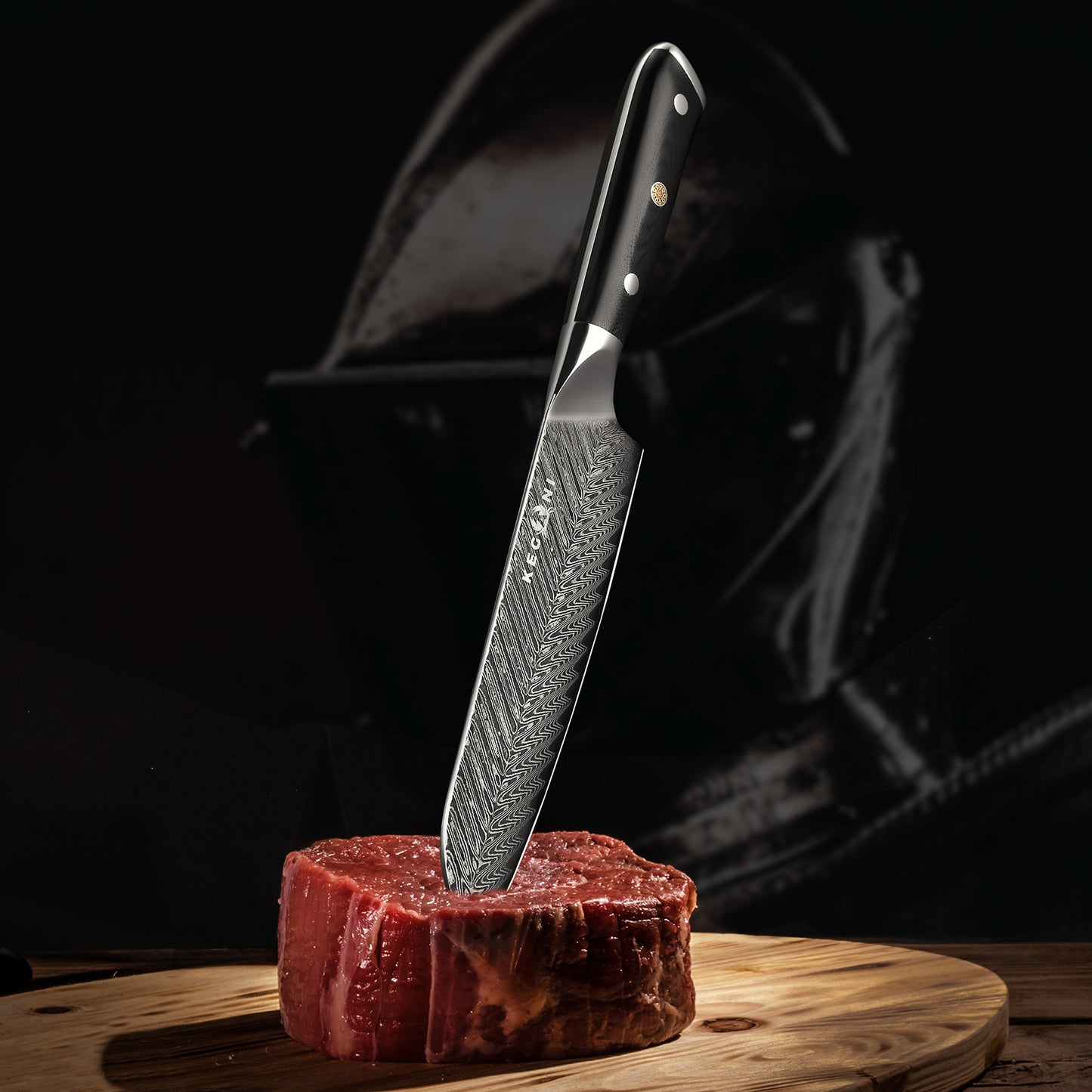 Kegani 7" Santoku Knife - 73-Layer AUS-10 Damascus Japanese Steel, Full-Tang G10 Handle with Case & Sheath